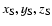 $x_{\rm S},y_{\rm S},z_{\rm S}$