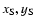 $x_{\rm S},y_{\rm S}$