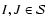 $I,J\in{\cal S}$