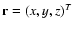${\bf r}=(x,y,z)^T$