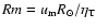 $Rm = u_{\rm m} R_\odot /\eta_{\rm T}$