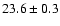 $23.6 \pm 0.3$