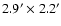 $2.9\arcmin \times 2.2\arcmin$