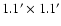$1.1\arcmin \times 1.1\arcmin$