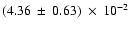 $ (4.36\: \pm\:0.63)\:\times\:10^{-2}$