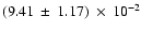 $ (9.41\: \pm\:1.17)\:\times\:10^{-2}$