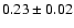 $0.23\pm 0.02$