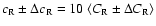 $c_{{\rm R}}\pm\Delta c_{{\rm R}}=
10~\langle C_{{\rm R}}\pm\Delta C_{{\rm R}}\rangle $