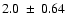 $2.0 \:\pm\:0.64$