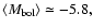 $\left<M_{\rm {bol}}\right>\simeq -5.8,$