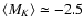$\left<M_{{K}}\right>\simeq -2.5$