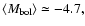 $\left<M_{\rm {bol}}\right>\simeq -4.7,$