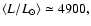 $\left<L/L_{\odot}\right>\simeq 4900,$