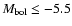 $M_{\rm {bol}}\le -5.5$