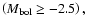 $\left(M_{\rm {bol}}\ge -2.5\right),$