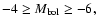 $-4\ge M_{\rm {bol}}\ge -6,$
