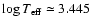 $\log T_{\rm {eff}}\simeq 3.445$