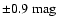 $\pm 0.9~ \rm {mag}$