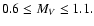 $0.6\le M_{V}\le 1.1.$