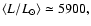 $\left<L/L_{\odot}\right>\simeq 5900,$