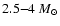 $2.5{-}4~M_{\odot}$