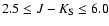 $2.5\leq J-K_{\rm S}\leq6.0$