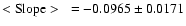 $< {\rm Slope} >~= -0.0965\pm0.0171$