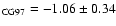 $_{\rm CG97}= -1.06\pm 0.34$
