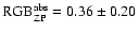 ${\rm RGB_{ZP}^{abs}}=0.36\pm0.20$