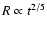 $R \propto t^{2/5}$