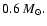$0.6~M_{\odot}.$
