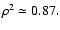 $\rho^{2}\simeq0.87.$