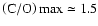 $\left({\rm C/O}\right)\rm {max}\simeq1.5$