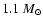 $1.1~M_{\odot}$