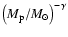 $\left( M_{{\rm p}}/M_{\odot} \right)^{-\gamma}$