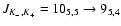 $J_{K_-,K_+} = 10_{5,5}\rightarrow 9_{5,4}$
