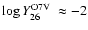 $\log \mbox{$Y_{26}^{\rm O7V}$ }\approx -2$