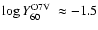 $\log \mbox{$Y_{60}^{\rm O7V}$ }\approx -1.5$