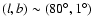 $(l,b)\sim(80\ensuremath{^\circ} ,1\ensuremath{^\circ} )$