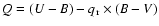$Q=(U-B)-q_{\rm r} \times (B-V)$