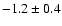 $-1.2\pm0.4$