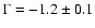 $\Gamma=-1.2\pm0.1$