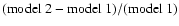 ${\rm (model~2 - model~1)/(model~1)}$