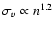 $\sigma_{v}\propto n^{1.2}$