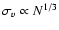 $\sigma_{v}\propto N^{1/3}$