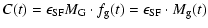 $\displaystyle C(t) =\epsilon_{\rm SF} M_{\rm G}\cdot f_{\rm g}(t)
= \epsilon_{\rm SF}\cdot M_{\rm g}(t)$