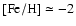 $\rm [Fe/H] \simeq -2$