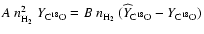 $A~\ensuremath{n_{\rm H_2}} ^2~\ensuremath{Y_{\rm C^{18}O}} =B~\ensuremath{n_{\rm H_2}} ~(\ensuremath{\widehat{Y}_{\rm C^{18}O}} -\ensuremath{Y_{\rm C^{18}O}} )$