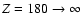 $Z=180\rightarrow\infty$