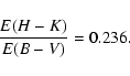 \begin{displaymath}\frac{E(H-K)}{E(B-V)} = 0.236.
\end{displaymath}